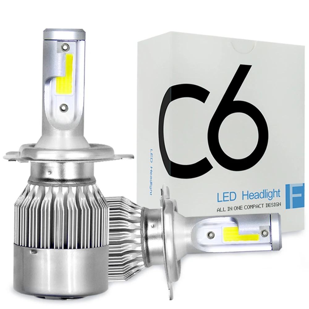 COOLFOX S2 C6 LED H4 H7 H1 H3 H11 H13 9004 9005 9006 9007 880 H27 Car Light Bulbs Auto Lamp 12V 6000k