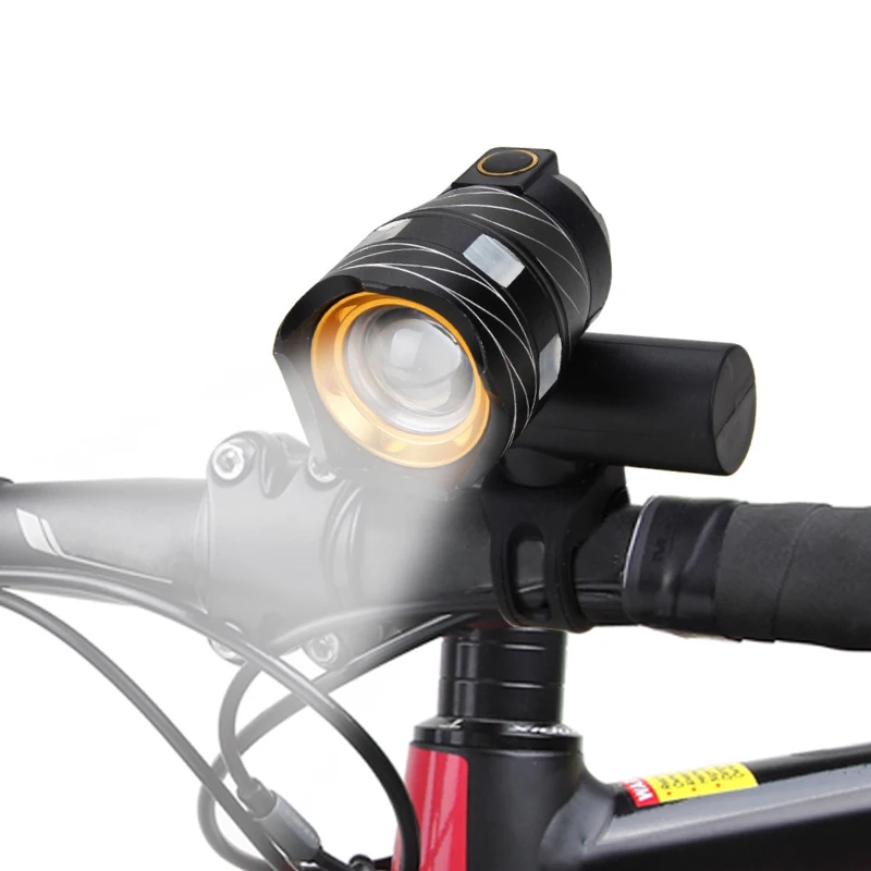 

15000LM T6 LED USB Line Rear Light Adjustable Bicycle Light 3000mAh Rechargeable Battery Zoomable Front Bike Headlight Lamp