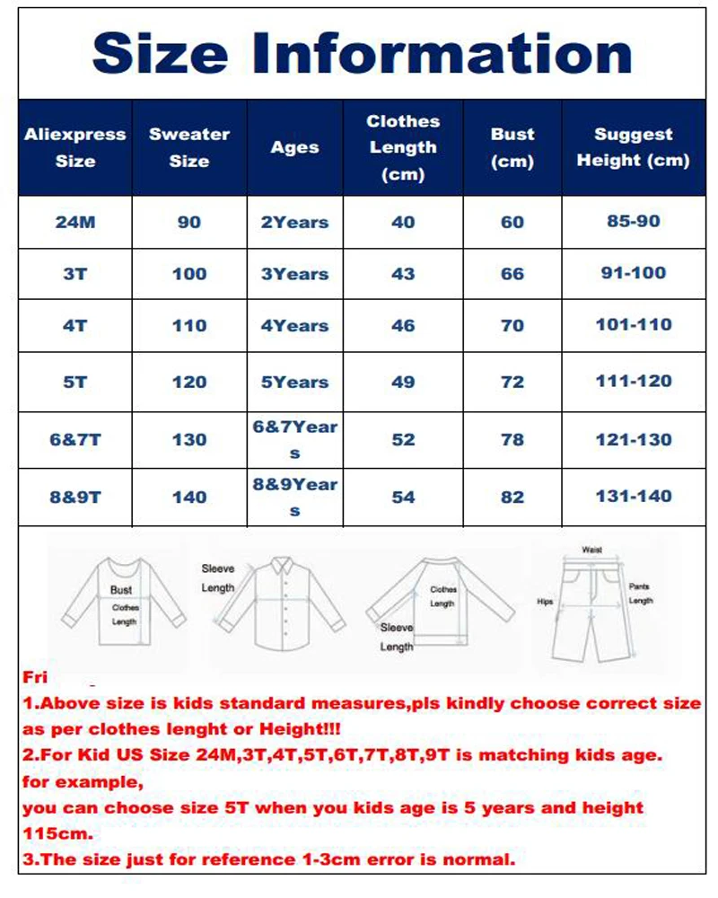TSHIRT679 27KIDS size table