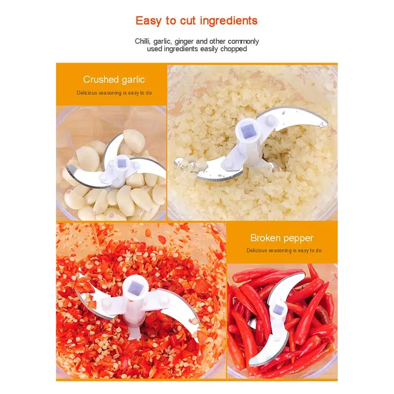 

Manual Food Chopper Spiral Slicer Powerful Manual Hand Held Chooper/Mixer/Blender For Kitchen Knife Kitchen Tool Processor