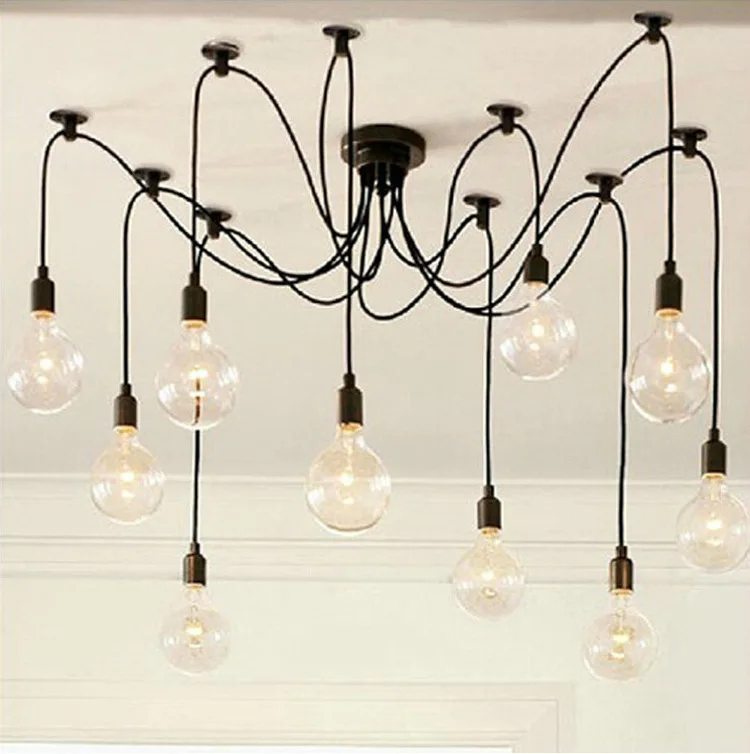 

New Spider Lamps Vintage Retro Pendant Edison DIY lighting lamps pendant bulbs holder group E27 Home Pendant Lighting Lamps