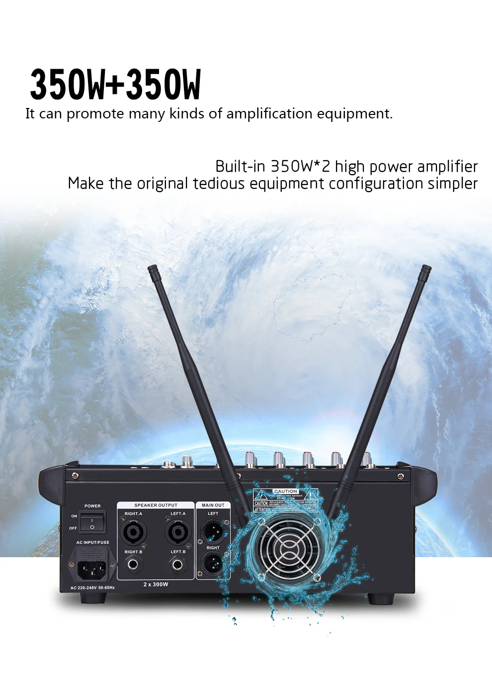 TKL контрольно-6-канальный микшерный пульт с Мощность усилитель Беспроводной микрофон эффектор конференции Запись микшерная этап караоке Bluetooth