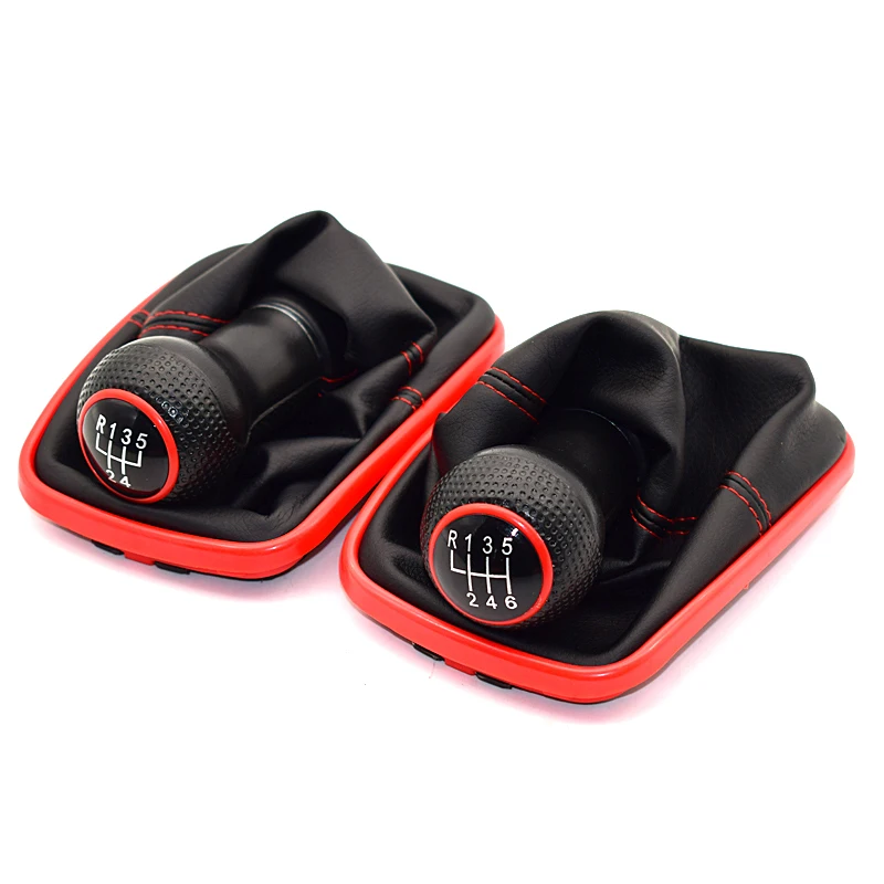 Ручка переключения передач для Volkswagen VW MK4 Golf 4 IV GTI R32 Jetta Bora Red Stitch 23 мм 5/6