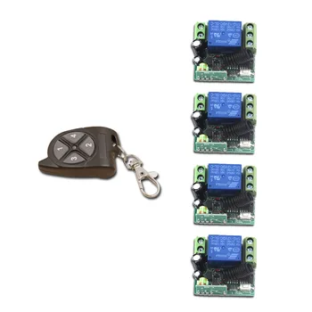 

Wholesale 1Set RF Mini Wireless 12V 1CH 200M Remote Control Relay Switch Transmitter with 4Buttons + Receiver with Case
