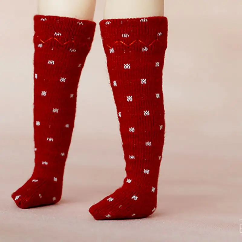 1 пара Симпатичные изготовленные вручную пятно вязальная кукла носки для holala носки кукла Костюмы аксессуары - Цвет: red