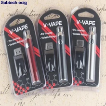 100 шт. V-VAPE подогреть VV Батарея blister Kit 650mAh свинцово кислотная батарея II и переменное Напряжение с USB Зарядное устройство для 510 воск густая масляная подогрева картридж