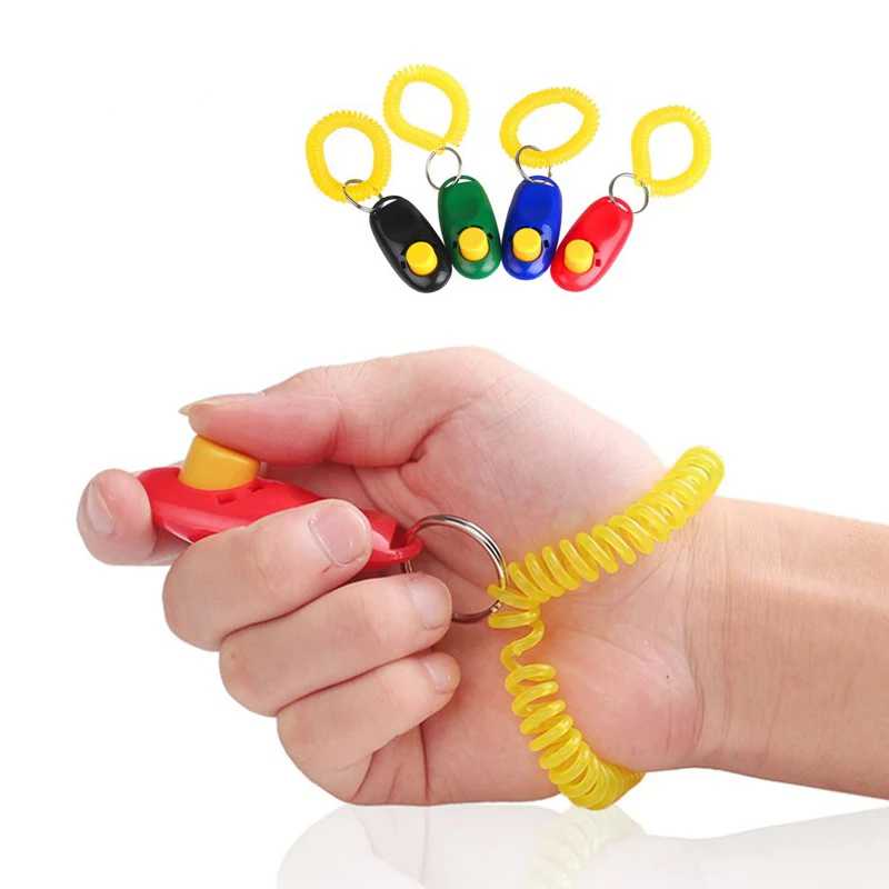Portable Dogs Training Clicker Obedience Trainer Aid Toys with Wrist