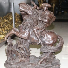 Xd 003277 18 Китай Искусство Резные Чистая Бронза Медь Мраморный лошадь Наполеон Скульптура Статуя