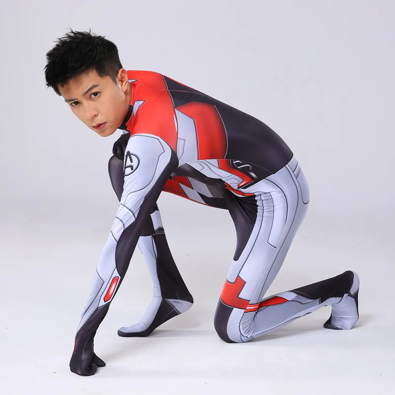 Adult Kids Avengers Endgame Quantum Costumes Superhero Cosplay Zentai Jumpsuits Halloween Party Dress Suit Bodysuit