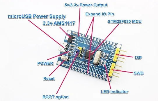 48 MHz STM32F030F4P6 Small Systems Development Board CORTEX-M0 Core 32bit Mini System Development Panels