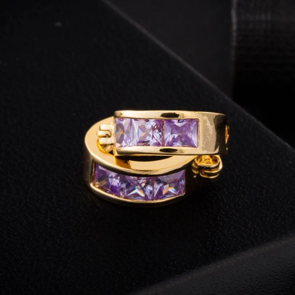 MxGxFam золотой цвет 18 k квадратные серьги-кольца для женщин модные ювелирные изделия AAA+ кубический циркон хорошее качество