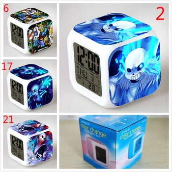 

Anime Game Undertale Sans 7 Color Change Digital Alarm Clock LED Clocks