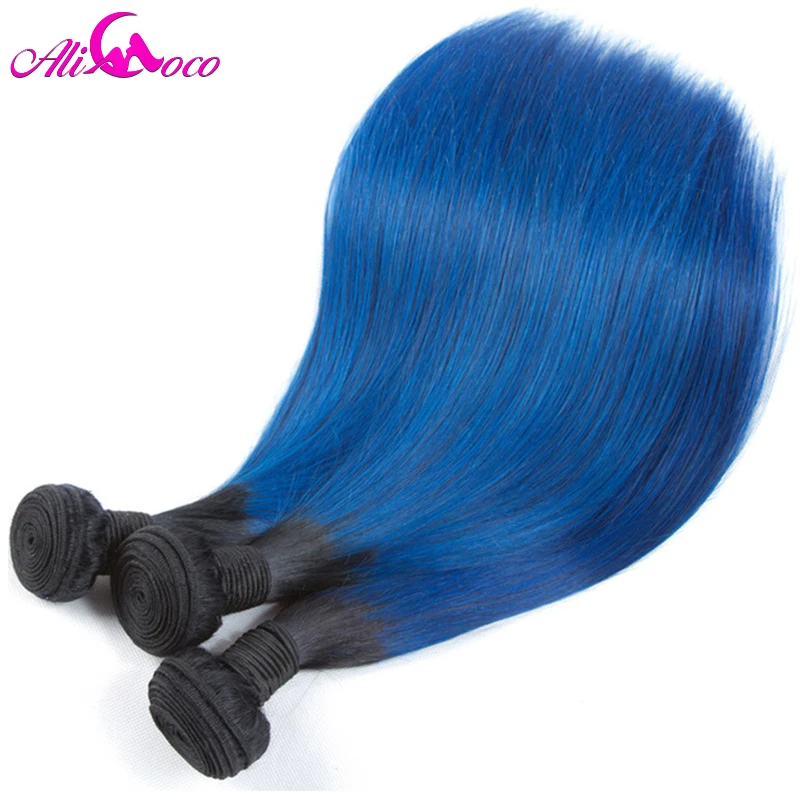Ali Coco Brazilian Straight Hair Bundles 3/4 Bundles Deal 1B/Blue Color 100% Human Hair Bundles 10-28 Inch Remy Hair Extensions Ali Coco Brazilian Straight Hair Bundles 3/4 Bundles Deal 1B/Blue Color 100% Human Hair Bundles 10-28 Inch Remy Hair Extensions