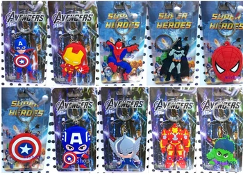 

New 30pcs Superhero Captain America Spiderman Batman Key Chain For Best Gift Free Shipping BY136