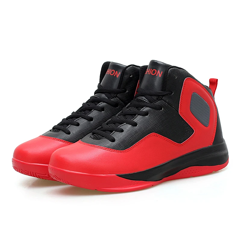 Plus Size Male Sneakers Size 39-47 Man Basketball Shoes Spring Autumn Mens High Top Sneakers Black Red Basketball Court Shoes