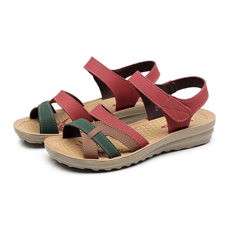

New women shoes middle-aged mother sandals soft flat wedge heel sandals casual platform sandals women shoes chaussure femme