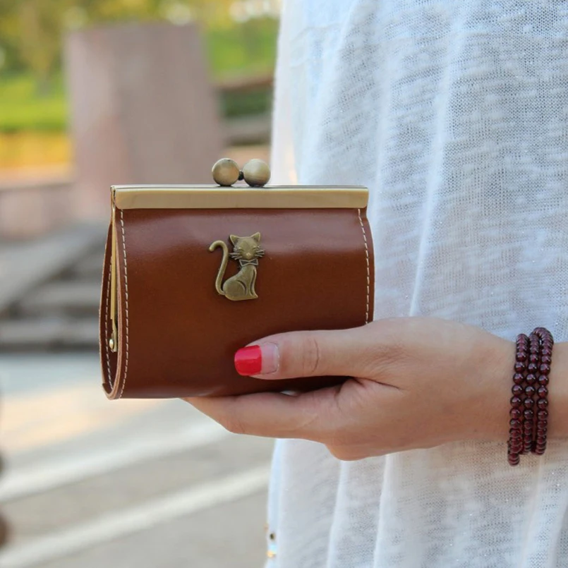 

Excellent Quality Casual Women Retro Leather Coin Purse Mini Small Wallet Female Leather Creative Key Change Wallet Coin Bag
