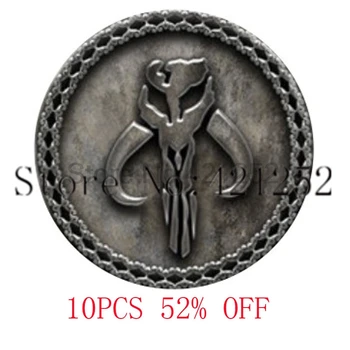

Mandalorian Skull Pendant Glass Photo cabochon necklace keyring bookmark cufflink earring