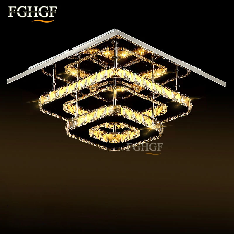 Modern Crystal LED Ceiling light Fixture For Indoor Lamp lamparas de techo Surface Mounting Ceiling Lamp For Bedroom Dining Room (1)