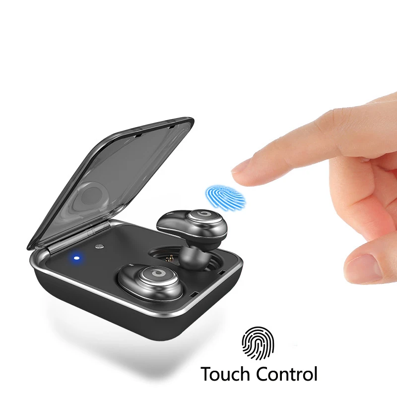 

Kowinvin Twins TWS 2 Earbuds mini Bluetooth Headsets Wireless Sports in-Ear Stereo Earpiece Earphones with 2000mAh Charging Case