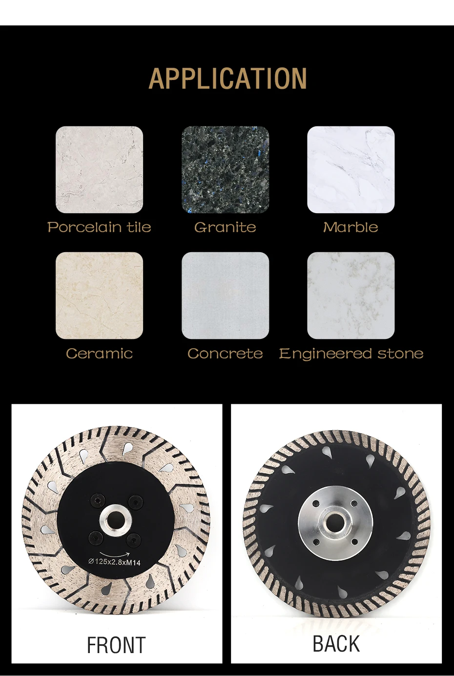 Мм Бесплатная доставка 125 мм круговые режущие диски 5 дюймов с 5/8 "-11 фланец для камня алмазный шлифовальный диск