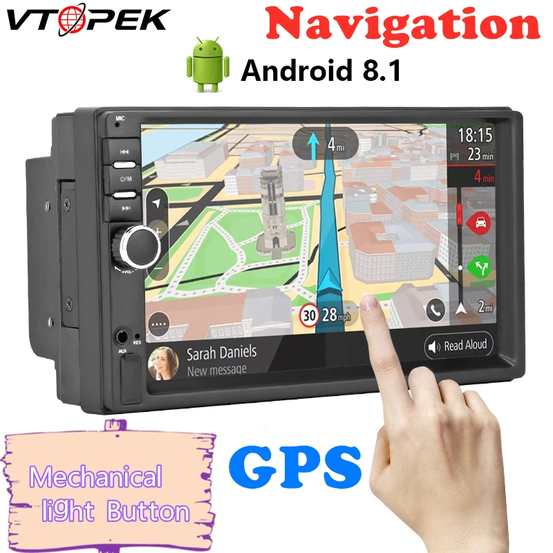 

Android 8.1 Car Radio GPS Navigation Wifi 7'' 178*102mm 2din Multimedia Player Audio for Nissan TOYOTA Kia RAV4 Honda VW Hyundai