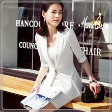 Стиль женские летние белые блейзеры женские деловые костюмы с юбкой и курткой наборы рабочая одежда формы OL Стиль s