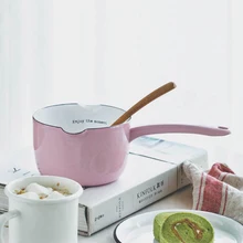 Японский стиль молочный горячий горшок home porcelain эмаль детская пищевая добавка одной ручкой маленький пан лапши мгновенного stewpot кастрюля