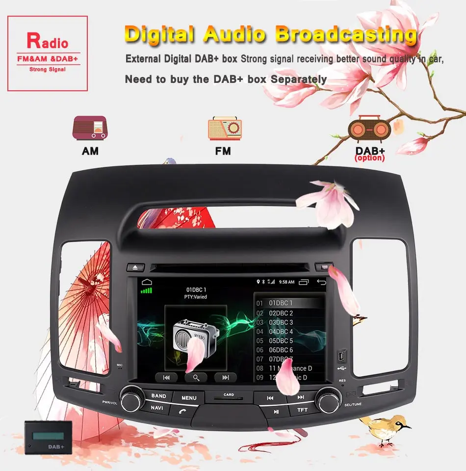 Cheap Android 9.0 4+64G Car DVD Player GPS Radio for Hyundai Elantra 2007-2011 Navigation HD Multimedia OBD2 3/4G WIFI DVR SWC OBDII 11