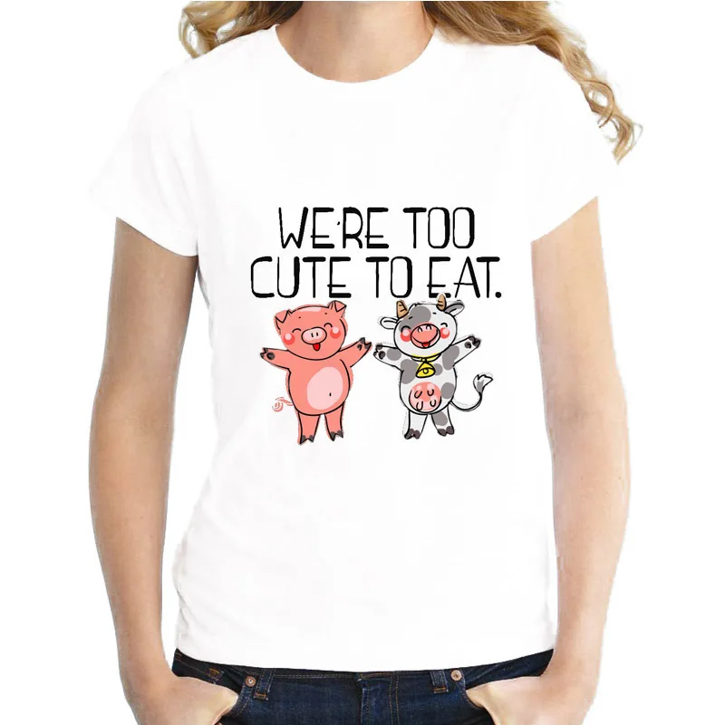 Vegan футболка для женщин, есть фрукты, не друзья, футболка с принтом harajuku kawaii tumblr, футболка с круглым вырезом для девочек, Женская белая футболка WT579 - Цвет: 14