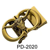 PD-2020 Hi-Tie, фирменный дизайн, кожаный ремень, пряжки для мужчин, серебро, золото, ремень, голова для кожаного ремня, буквенная пряжка ремня с изображением животного, автоматический - Цвет: PD-2020