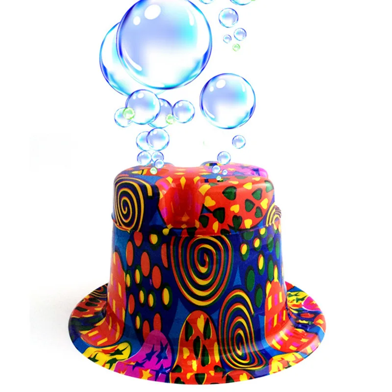 

20 set 2018 new hot the bubble playing hat adult or kids automatic electric bubble blowing hat 27*24*12cm soap bubble gun d10