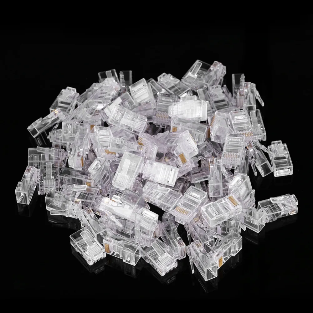 

50PCS/LOT RJ45 8P8C Cable Modular Plug Heads Cat5 Cat5e Network Internet Connector