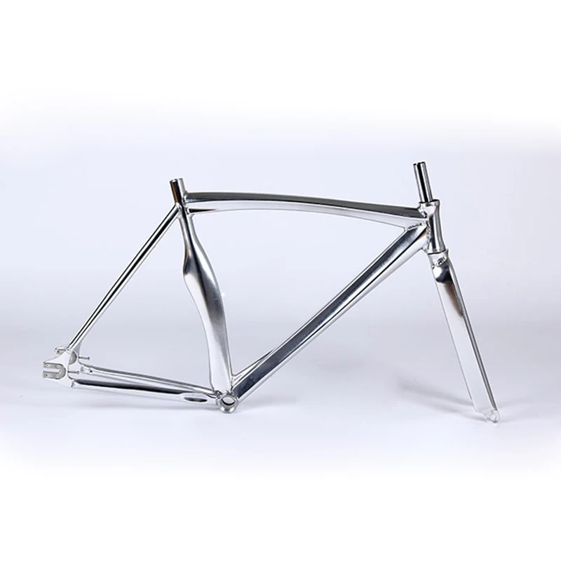 Fixed Gear bike frame 53cm black Smooth Welding Track Bike frame  Aluminum Alloy frame steel fork