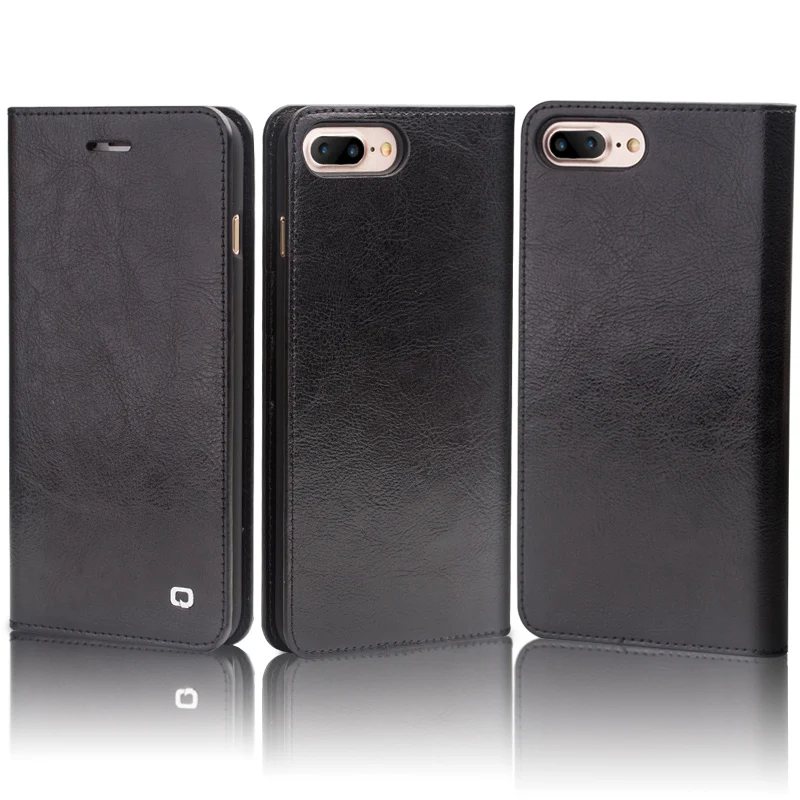 

QIALINO Genuine Leather Case for iPhone 8 Luxury Ultra Slim Card Slots Flip Wallet Phone Cover for iPhone 8 plus 4.7/5.5 inch