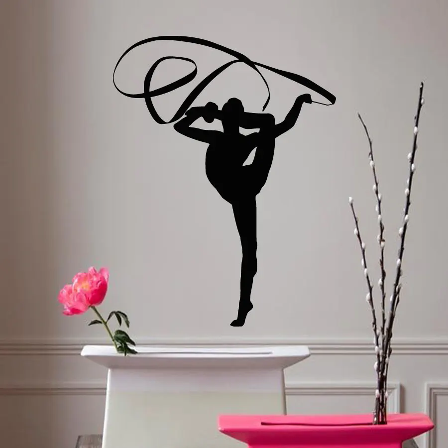Wall Decals Girl Gymnast With A Ribbon Sport Gymnastics People Home