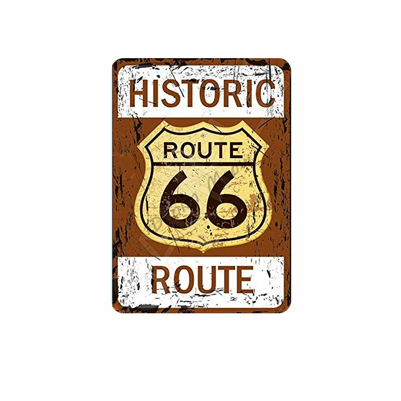 7 Новые Стиль Route 66 доска винтажные металлические жестяные знаки домашний бар гараж украшения потертый шик открыть для себя Америка наклейки на стену WY2 - Цвет: 7