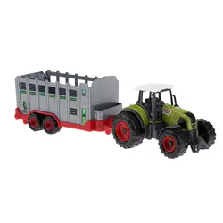 Сплав литья под давлением Трактор модель игрушки Бесплатная колеса с вагоном для детей подарок