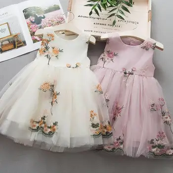 

Toddler Baby Girls Dress 2019 Princess Dresses Sleeveless Print Tulle Dress For Girls Clothes Party Dress Clothes