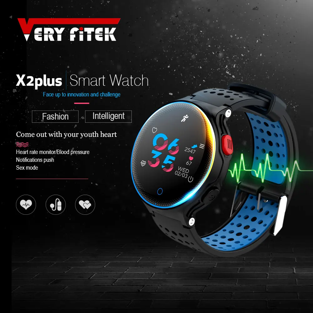

VERYFiTEK X2 Plus Sport Smart Wristband Watch Blood Pressure Heart Rate Monitor IP68 Waterproof Smart Band Fitness Bracelet