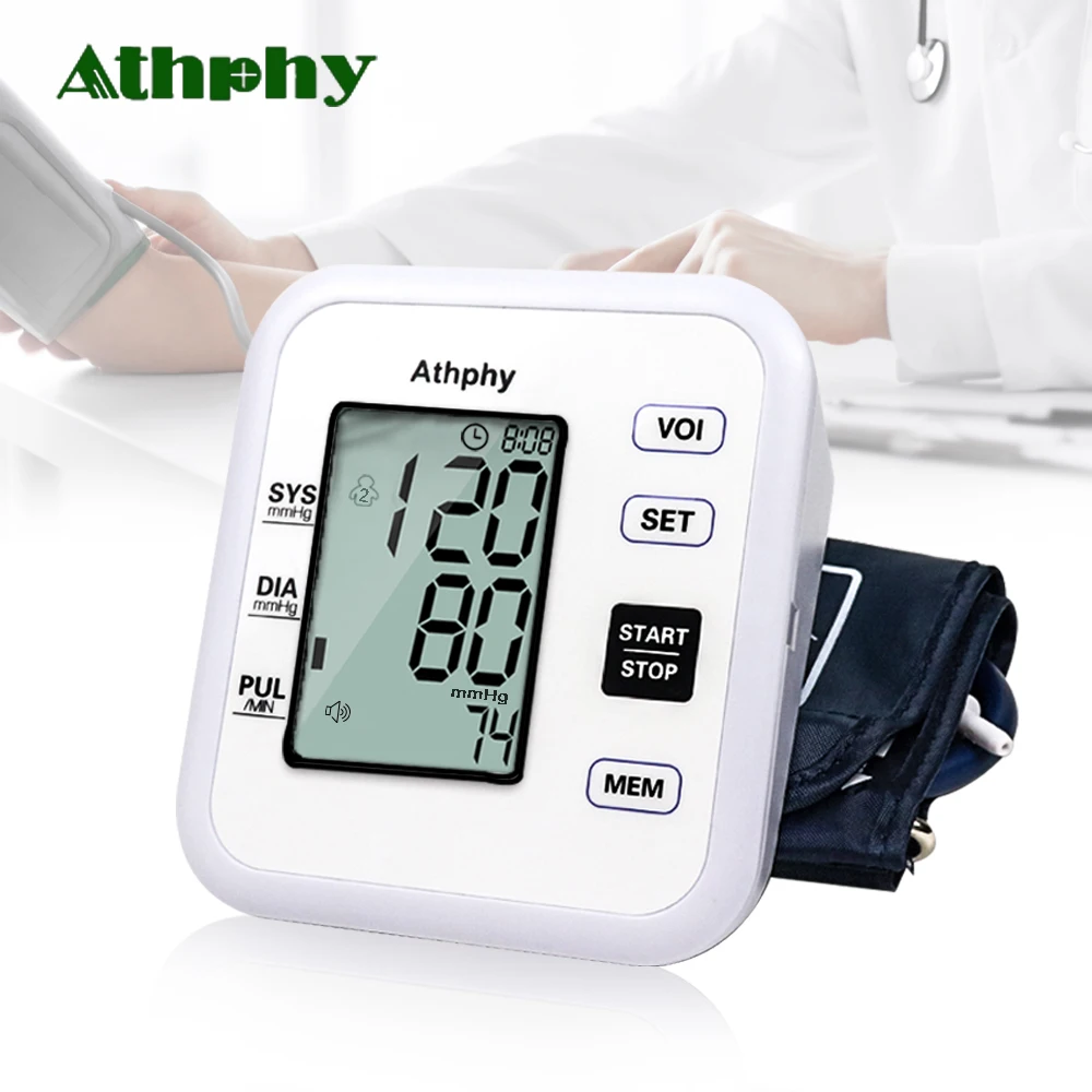 

Athphy Digital Blood Pressure Monitor LCD Upper Arm Heartbeat Test Tonometer Automatic Measure Meter Hot Health Care Wholesale