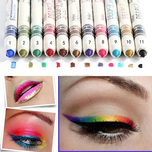 Косметика 12 цветов Блеск для губ подводка тени для век, подводка для глаз карандаш ручка макияж