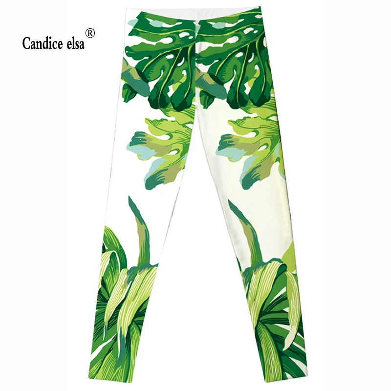 

Drop Shipping Women New Pants Women's leggings Fashion hot sale new model green leaves Pant Capris Sweet women's New