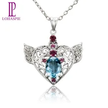 LP алмаз-ювелирные изделия Твердые 18K 750 белого золота натуральный драгоценный камень Аквамарин& турмалиновая подвеска ювелирные изделия мартовский день рождения