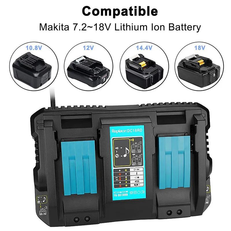 Новое двойное зарядное устройство 14 4 18 V DC18RC Быстрая зарядка подходит для батареи