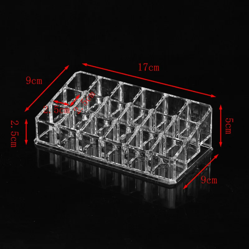 Прозрачный акриловый 18 слотов косметический Органайзер для макияжа Держатель Дисплей Стенд ящичек для хранения помады коробка для украшений или косметики блеск для губ