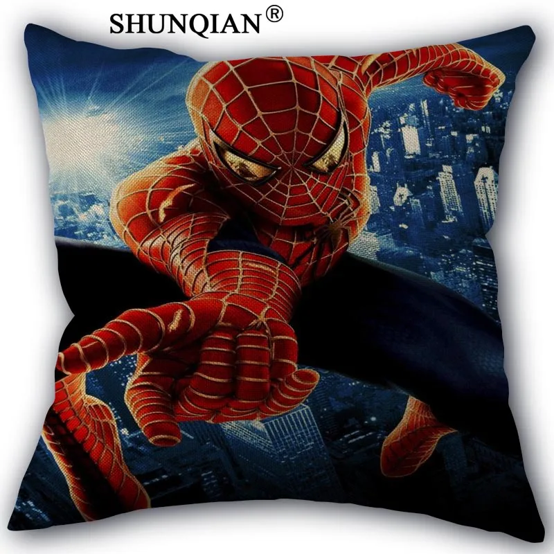 Hot Sale Custom Spiderman Pillowcases 18x18 Inch Woven Cotton