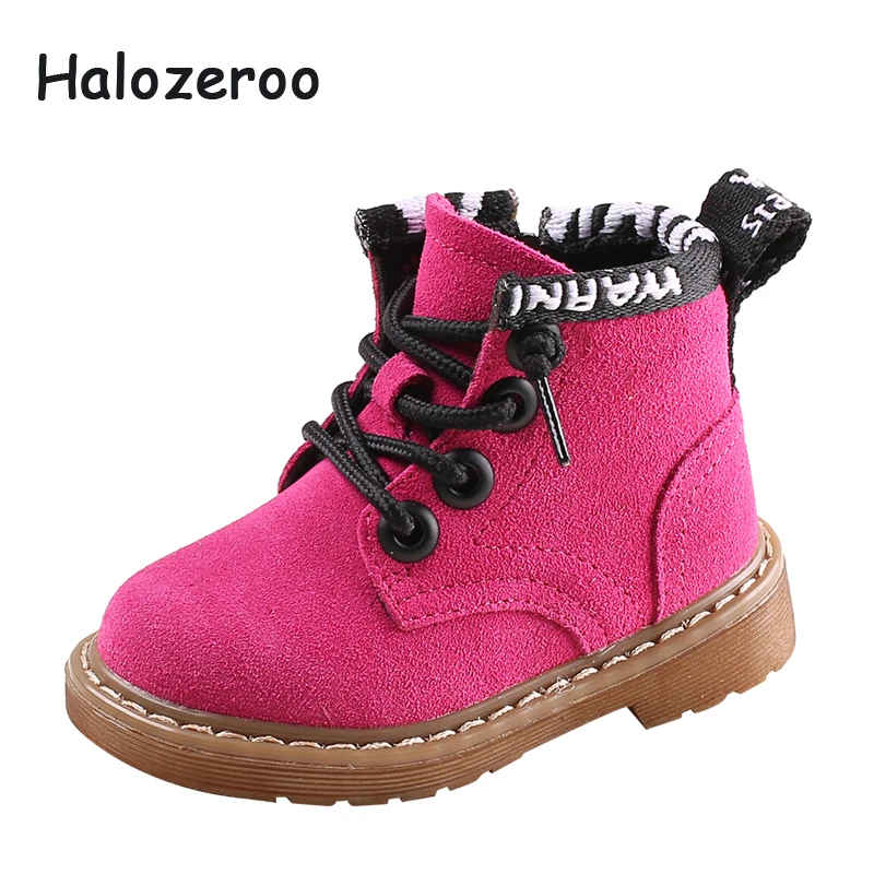 

Halozeroo New Winter Toddler Warm Martin Boots Children Flock Fashion Boot Baby Girl Brand Black Shoes Boy Soft Mid Calf Boots