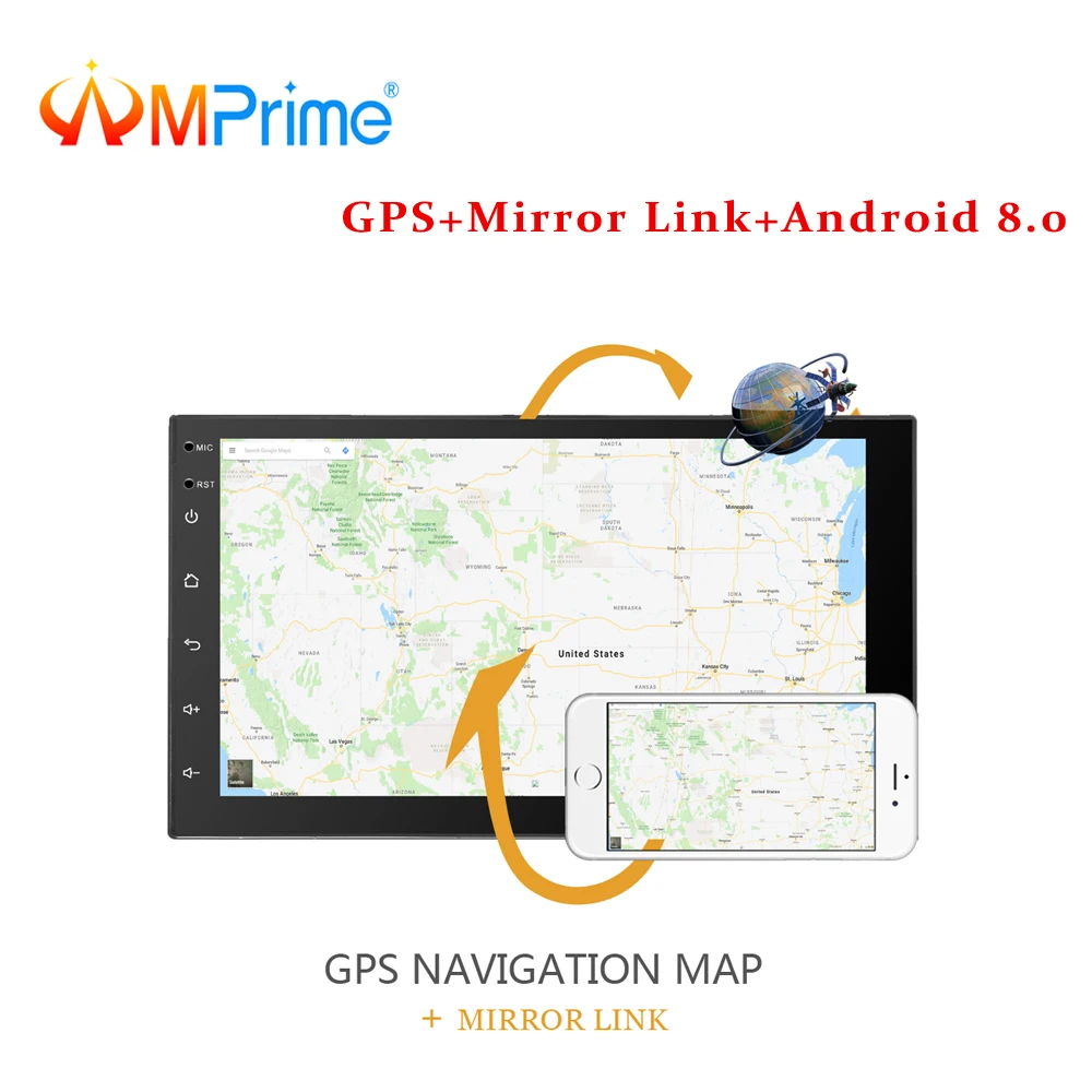 

AMPrime 2 din Car Radio Android GPS Navigation Autoradio MP5 Player 7" Universal Auto Radio Bluetooth Mirror Link RDS Wifi DAB+