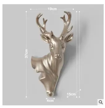 

Animal hanging European style ornamental animal head hooks deer head hangings wall clothes and hooks deer head cculpture statue
